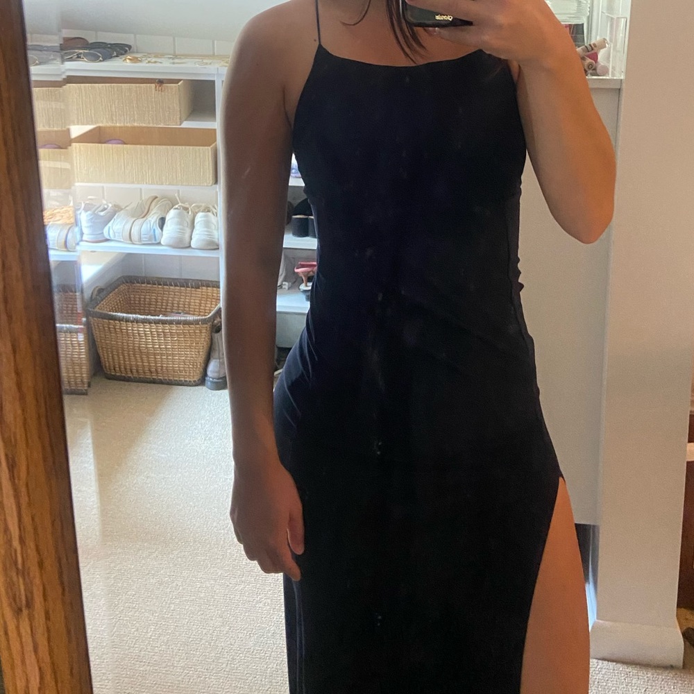 ASOS Navy Blue Halter Top Formal Dress